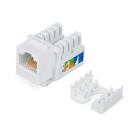 Вставка Keystone Jack RJ-45, категория 5e, заделка тип 110, белая (KJ-RJ45-Cat.5e-90) | код. 7008c | Cabeus