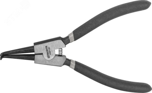 Щипцы загнутые 90° для стопорных колец с ПВХ рукоятками, разжим, 180 мм, 10-40 мм | код ERBP180 | Thorvik