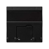 Адаптер на 1-мод. MD (RJ45 оптоволокно) 45х45мм наклонный защ. шторки графит Simon Connect K80-14