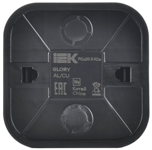 GLORY Розетка 1-местная для открытой установки с заземлением с защитными шторками 16А РСш20-3-ХСм сталь матовый IEK | код ERH14-K46M-16 | IEK фото 4