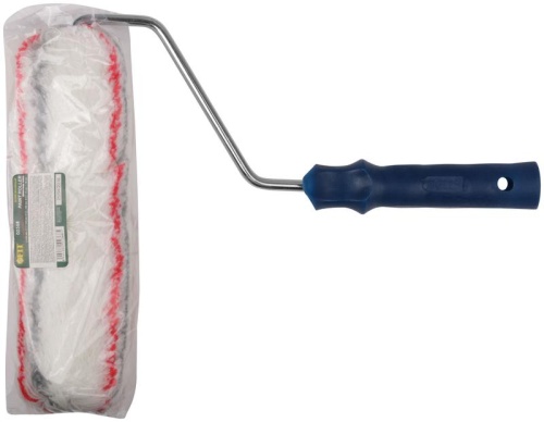 Валик полиакрил. нитяной профи с сер. и крас.полос. бюг. 8мм диам. 48/84мм ворс 18мм 230мм бел. FIT 02368 фото 3