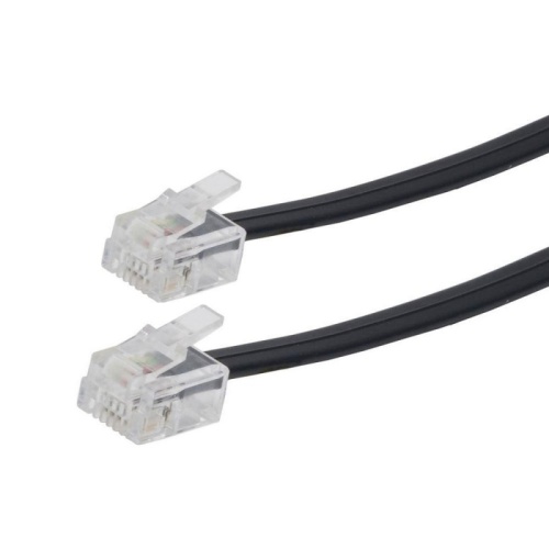 Кабель телефонный аппарат-розетка TC6P4C-5M-BK, 5 м чёрный | код TC6P4C-5M-BK | Cablexpert