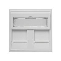 Вставка 45x45 для 2-х Keystone Jack со шторками для настенной розетки | код 10-0303 | SUPRLAN