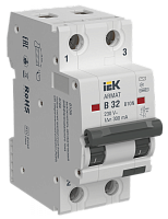 ARMAT АВДТ B10N 2P B32 300мА тип AC IEK | код AR-B10N-2-B032C300 | IEK