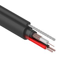 Кабель КВК-П-2+2x0,75 мм кв, +ТРОС (Cu/Cu) черный (бухта 305 м) REXANT | код 01-4107 | REXANT
