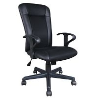Кресло BRABIX Optima MG-370, с подлокотниками, экокожа/ткань, черное | код 531580 | BRABIX