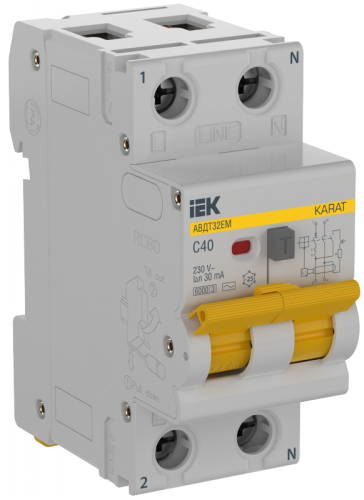 KARAT АВДТ32EM C40 30мА тип AC IEK | код KA-VD14-1-040-C-030-AC | IEK