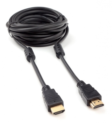 Кабель HDMI Cablexpert CCF2-HDMI4-15, 4,5м, v2.0, 19M/19M, черный, позол.разъемы, экран, 2 ферр кольца, пакет | код CCF2-HDMI4-15 | Cablexpert