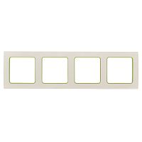 Стокгольм Рамка 4-местная белая с линией цвета зеленый PROxima | код EAM-G-303-10 | EKF