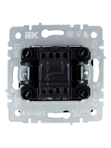 BRITE Выключатель 1-клавишный проходной 10А ВС10-1-6-БрТБ темная бронза | код BR-V12-0-10-K45 | IEK фото 5