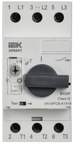 ARMAT Авт. выкл. защиты двигателя A1 GV2P 0,1-0,16А IEK | код AR-MPCB-A1A16 | IEK фото 2