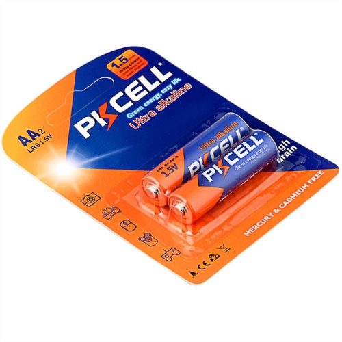Щелочной/алкалиновый элемент питания PKCELL LR6-2B тип - AA 2 шт в блистере | код LR6-2B | PKCELL
