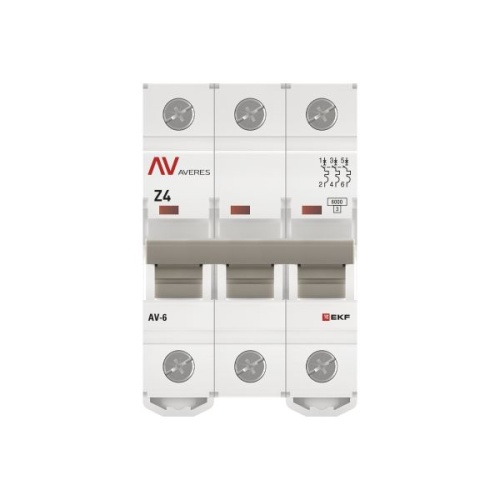 Выключатель автоматический AV-6 3P 4A (Z) 6kA EKF AVERES | код mcb6-3-04Z-av | EKF фото 5 Выключатель автоматический AV-6 3P 4A (Z) 6kA EKF AVERES | код mcb6-3-04Z-av | EKF фото 5