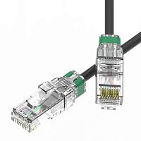 Патч-корд неэкранированный SLIM CAT6A U/UTP 4х2, 28 AWG, LSZH, чёрный, 0,2м | код RN6AUU4502BK-28 | DKC