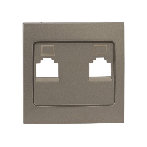 Валенсия лицевая панель розетки RJ-45 2-местная кашемир PROxima | код ESK02-L-035-40 | EKF фото 2