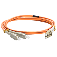 Патч-корд оптический LANMASTER, LSZH, дуплексный, LC/PC-SC/PC, MM 50/125, 10 м | код LAN-2LC-2SC/OM2-10 | LANMASTER