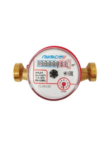 Счетчик воды Р универсальный 1/2' (Ду15), Qn=1,5м3/час, L=110мм, (без присоединителей) | код Р00073851 | Пульсар фото 3