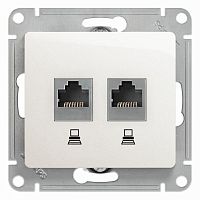 Розетка компьютерная 2-м Glossa RJ45 кат.5E механизм перламутр. | код GSL000685KK | Schneider Electric