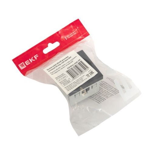 Розетка 45х45 с зазем., с защ. шторками, 90 градусов, черная, матовая EKF | код E2MR16-028-30 | EKF фото 8