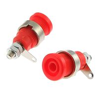 Клемма приборная RUICHI Z012 4 мм panel jack красный, на панель под пайку | код 106925 | Ruichi