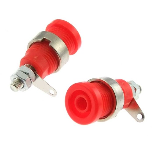 Клемма приборная RUICHI Z012 4 мм panel jack красный, на панель под пайку | код 106925 | Ruichi