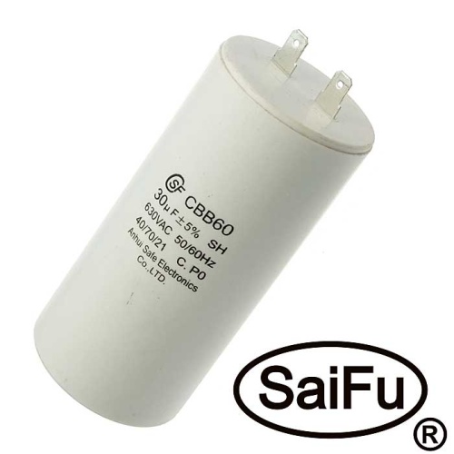 Пусковой конденсатор SAIFU CBB60, 30 мкФ, 630 В | код 102392 | Saifu