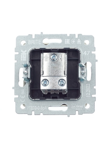 BRITE Розетка TV проходная РТВ10-0-БрА алюминий | код BR-A10-P-K47 | IEK фото 3