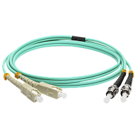Патч-корд оптический LANMASTER, дуплексный, SC/PC-ST/PC, OM3, LSZH, 3.0 м | код LAN-2SC-2ST/OM3-3.0 | LANMASTER