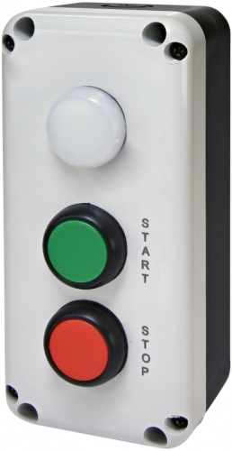 Кнопочный пост 3-модул. ESB3-V8 (Standart, START/STOP с ламп. LED240V AC, красная/зеленая/белая) | код 004771628 | ETI
