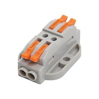 Клемма монтажная для фазных проводников, 2 контактные группы, LD222-429 | код 39501 | STEKKER