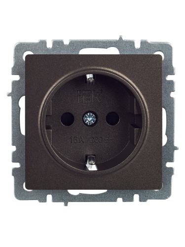 BRITE Розетка 1-местная с заземлением с защитными шторками 16А РС14-1-0-БрТБ темная бронза | код BR-R14-16-K45 | IEK фото 5