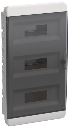 Корпус пластиковый ЩРВ-П-36 IP41 черн. прозр. дверь TEKFOR | код TF5-KP12-V-36-41-K01-K03 | IEK