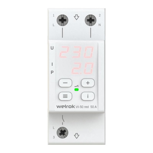 Реле напряжения с контролем тока VI-50 red Welrok 4660251140267