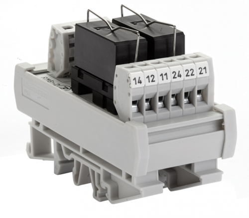182 232, Релейный модуль двойной RMG 2-2 (24V AC/DC, 2 C/O, 5 A.) | код 0.0.0.1.82232 | KLEMSAN