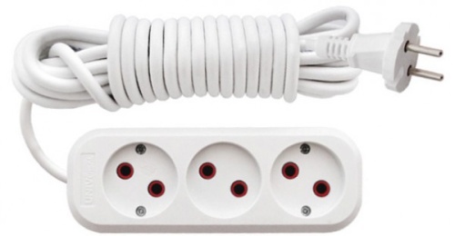 Удлинитель бытовой без заземления ПВС (2*0,75) 3 гнезда, 5 м. | код 83205 | РОС