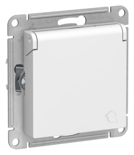 Розетка AtlasDesign 16А IP20 с заземл. защ. шторки с крышкой механизм лотос | код ATN001346 | Systeme Electric