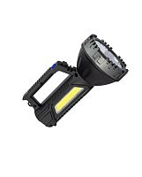 Фонарь-прожектор аккумуляторный ручной 3Вт LED+3Вт COB LED Li-ion 18650 1200мА.ч корпус ABS-пластик индикатор уровня заряда USB-шнур плечевой ремешок | код KOC904Lit | КОСМОС