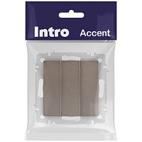 Выключатель Intro Accent 6-106-08 тройной, 10А-250В, IP20, СУ, AL/CU, бронза | код Б0063547 | ЭРА