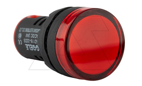 Индикатор светодиодный моноблочный AD116-22DS, красный, LED 24VAC/DC, IP65, 22mm | код AD116-22DS/R23 | GQELE