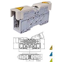 MRK 25B Силовой клеммник на DIN-рейку 25 мм.кв., болт., (синий) (2305) | код 1030005 | ONKA