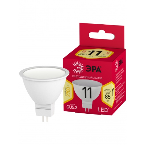 Лампа светодиодная RED LINE LED MR16-11W-827-GU5.3 R GU5.3 11Вт софит тепл. бел. свет | Код. Б0056064 | ЭРА