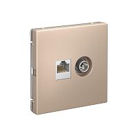 Розетка компьютерная + телевизионная 2-м ArtGallery RJ45 + TV кат.5E песочн. SE GAL001289