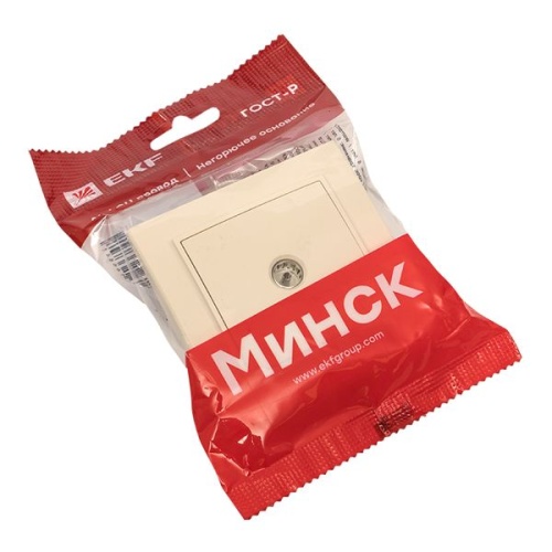 Розетка TV 1-мест, СП бежевый 75Ом 5-862МГц Минск | код ERA00-027-20 | EKF фото 4