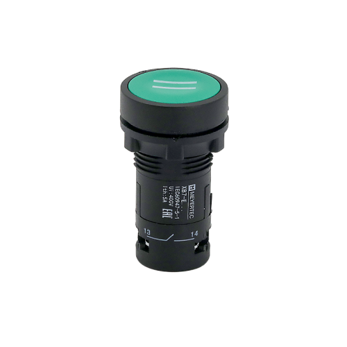 Кнопка плоская зеленая, маркировка II, 1NO, IP54, пластик MTB7-EA31541 | код 132679 | MEYERTEC