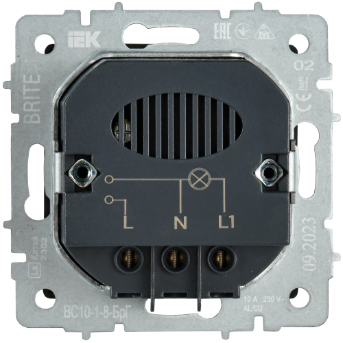 BRITE Выключ. карточный 30А ВС10-1-8-БрГ граф. IEK | код BR-V11-0-10-K53 | IEK фото 3