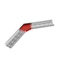 Угол для лотка горизонтальный 45град. 150х50 сталь "ПЛЮС" GLplus45-50-150 INOX304 КМ PL5570