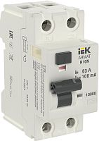 ARMAT Выключатель дифференциального тока R10N 2P 63А 100мА тип A | код AR-R10N-2-063A100 | IEK