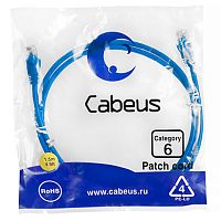 Cabeus PC-UTP-RJ45-Cat.6-1m-BL Патч-корд U/UTP, категория 6, 2xRJ45/8p8c, неэкранированный, синий, PVC, 1м | код 8677c | Cabeus