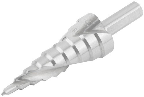 Сверло по металлу ступенчатое 4-20мм 9 ступеней спиральный профиль HSS КУРС 36366 фото 2