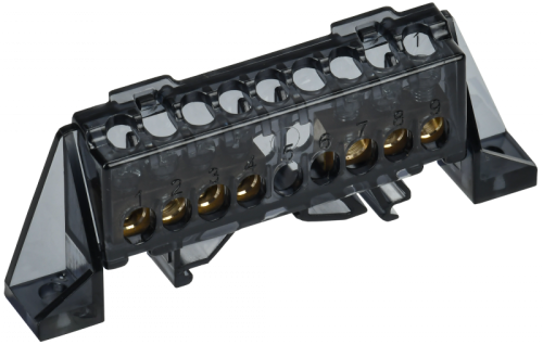 TEKFOR Шина N ноль в комб. изол. Стойка 6х9-3+4-Ч IEK | код TF-NN10-34-DP-K02 | IEK